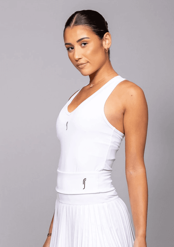 RS Women's Court V-Neck Top (White / Black)