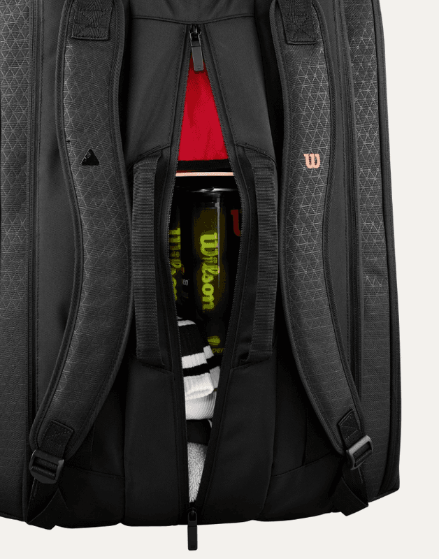 Wilson Super Tour Clash V3 15PK Racket Bag (Svart / Rød)