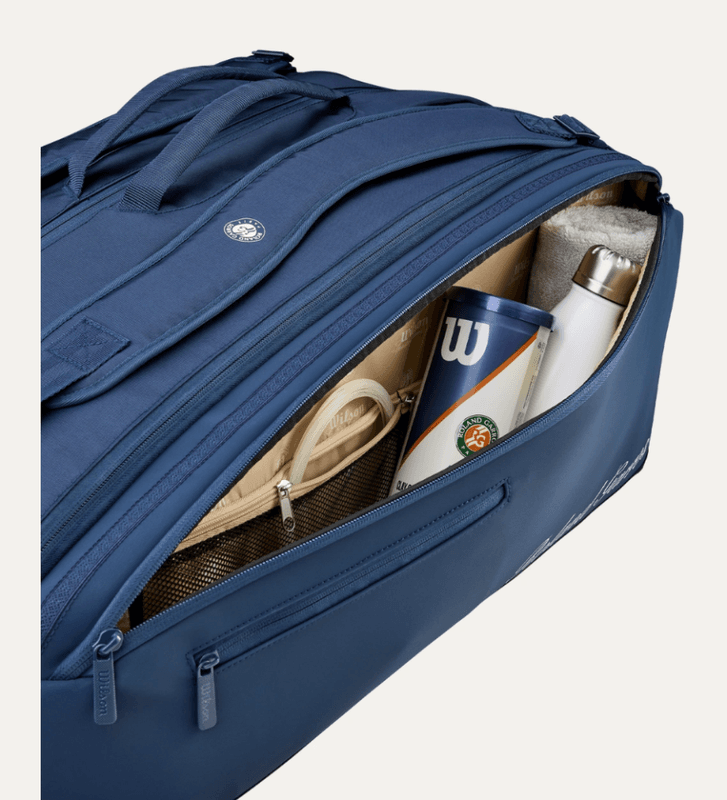 Wilson Roland Garros 2026 Session de Soiree Racket Bag 15 Pack (Navy)